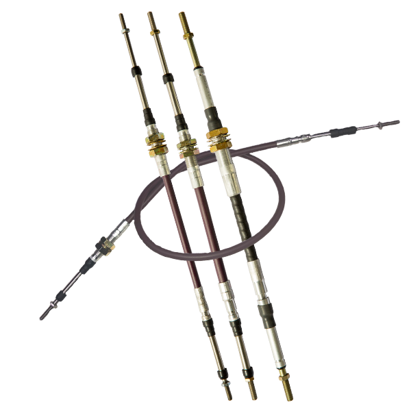 Set of push-pull control cable assemblies.